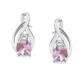 Cercei argint cu piatra roz DiAmanti Z1422E_LP-DIA Cercei argint cu piatra roz DiAmanti Z1422E_LP-DIA